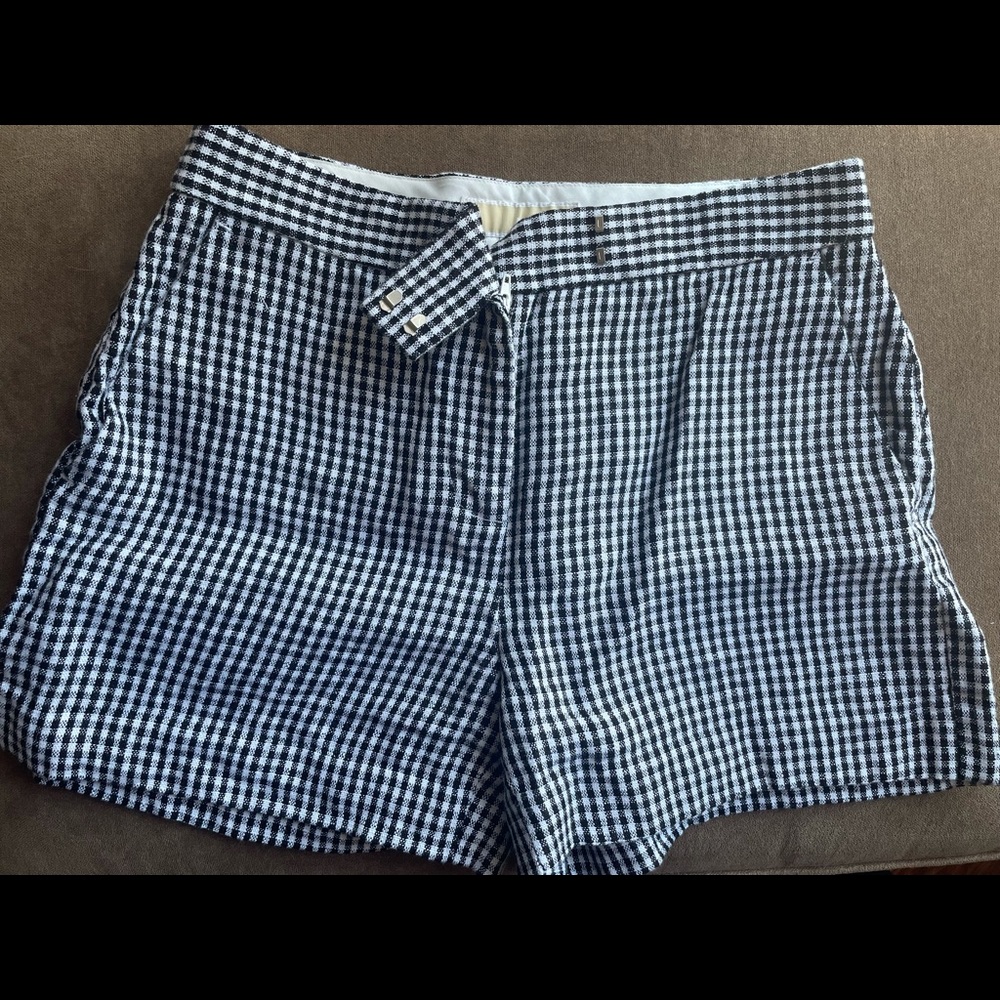 Michael Kors Linen Black and White Checkered Shorts Size 0